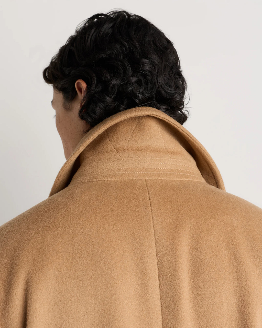 Wool Cashmere Double-Breasted Officer Topcoat - S / Heather Charcoal