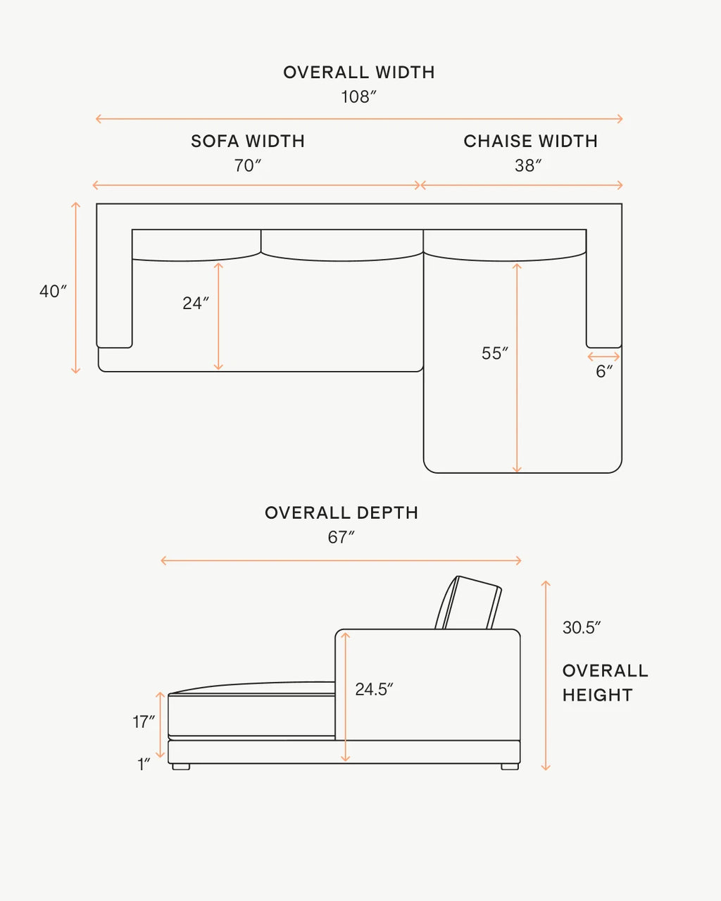 Sierra Curved Arm Chaise Sectional in Performance Boucle - Right Arm / Linen