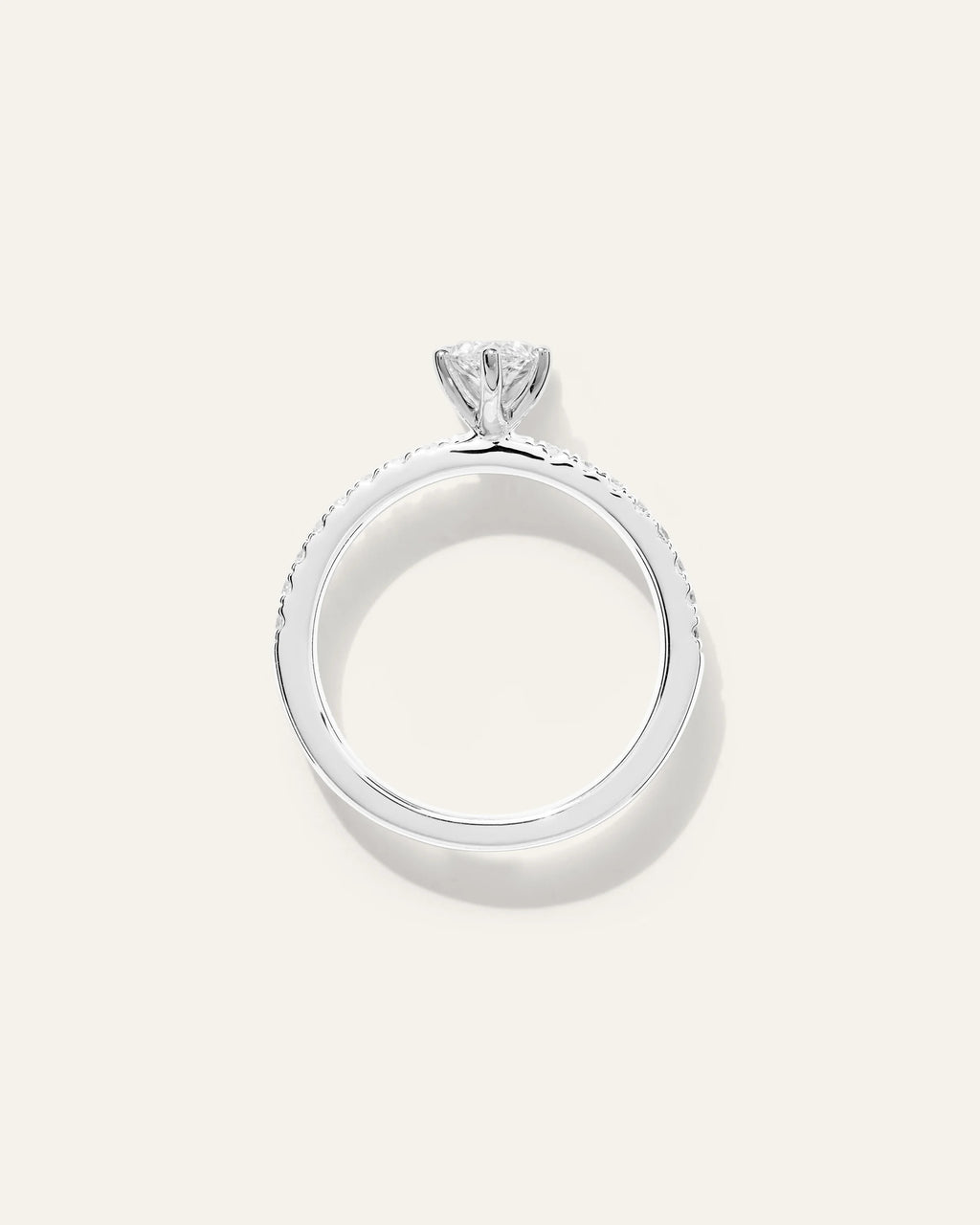 Lab Grown Diamond Marquise Petite Pave Engagement Ring - 1ct - 4 / Yellow Gold