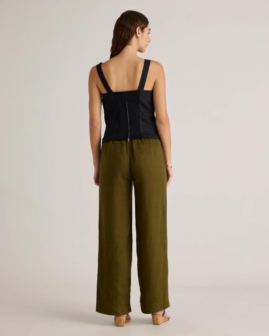 100% European Linen Fitted Tank - XS / Moonstone Blue