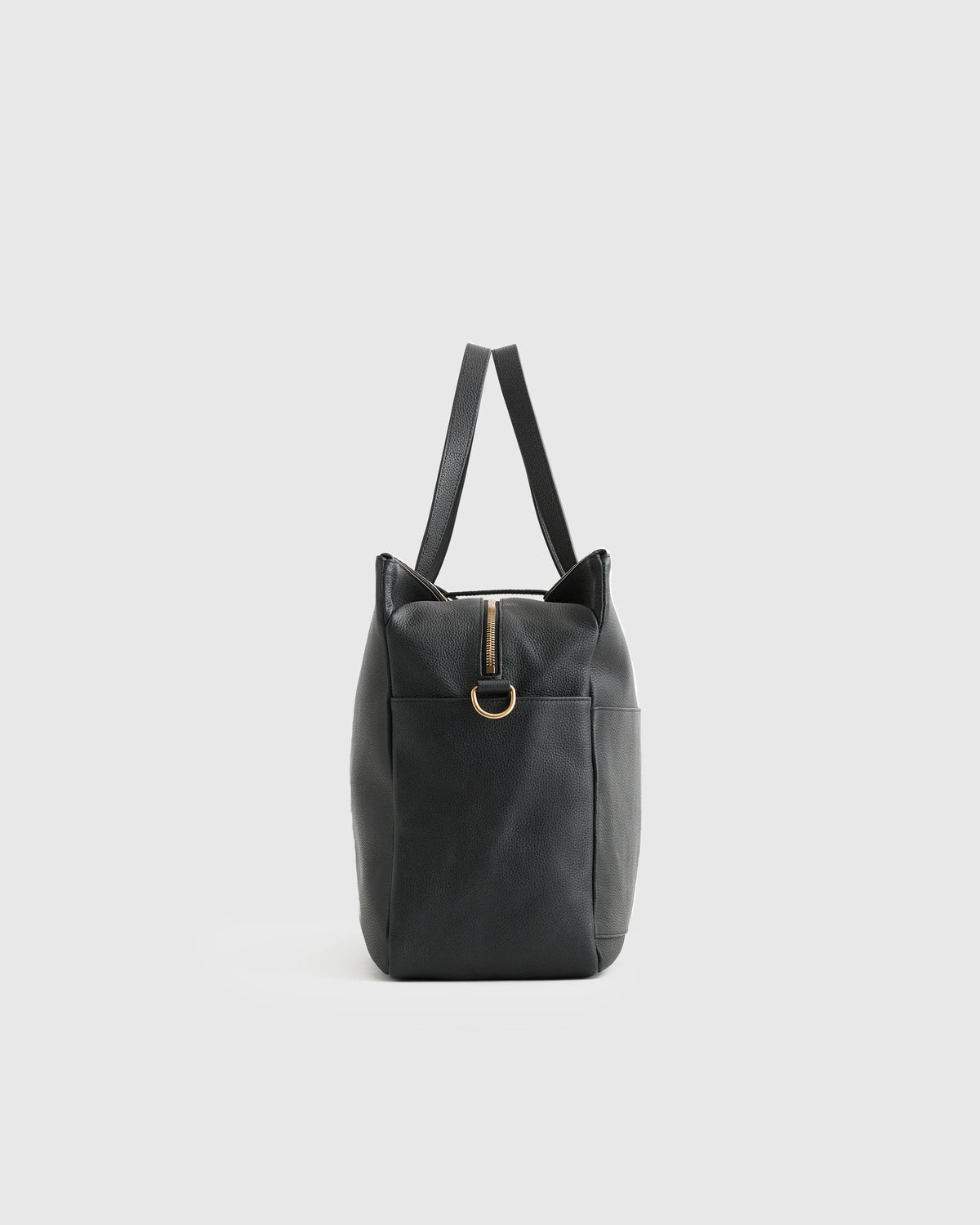 Italian Leather Triple Compartment Weekender - One Size / Black Main image