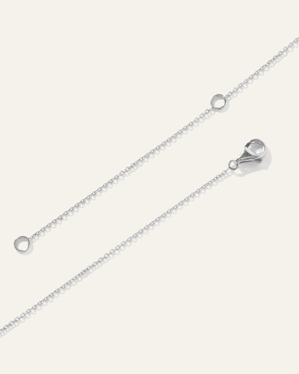 14K Gold Diamond Baguette Bar Necklace - One Size / White Gold