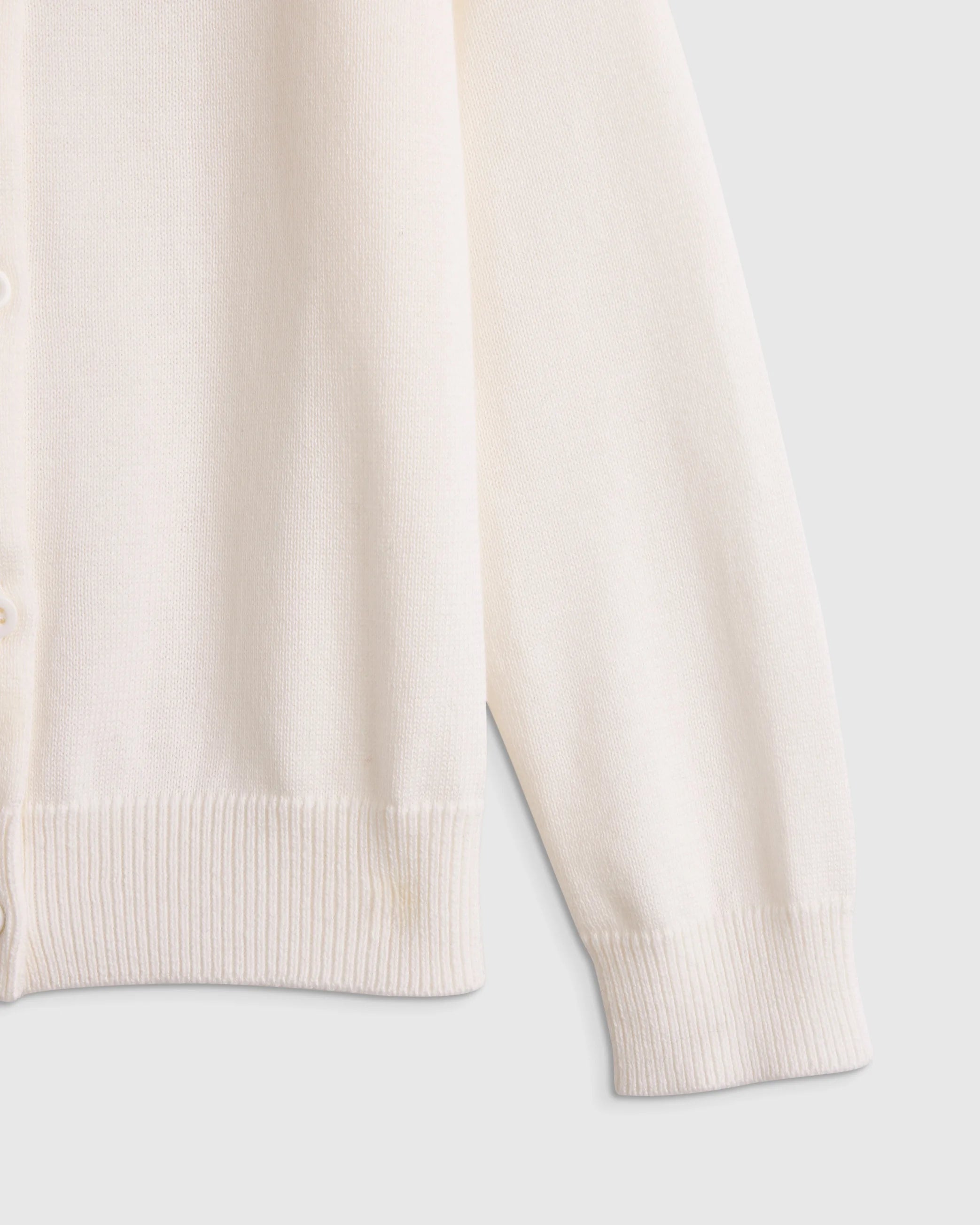 100% Organic Cotton Crewneck Cardigan - 2T / Ivory Secondary image