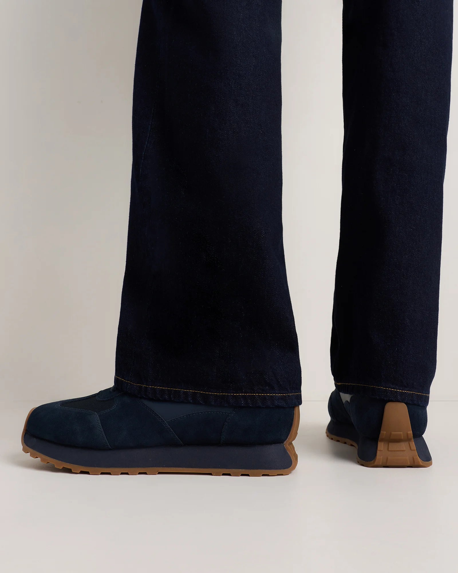 Italian Leather and Suede Retro Runner - 7 / Dark Navy Secondary image