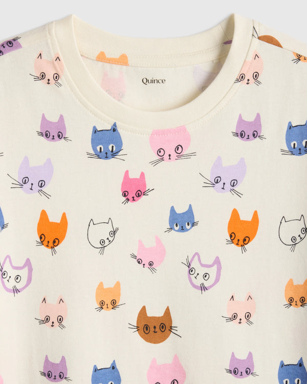 100% Organic Cotton Jersey Long Sleeve Tee - 6 / Dino Sketch