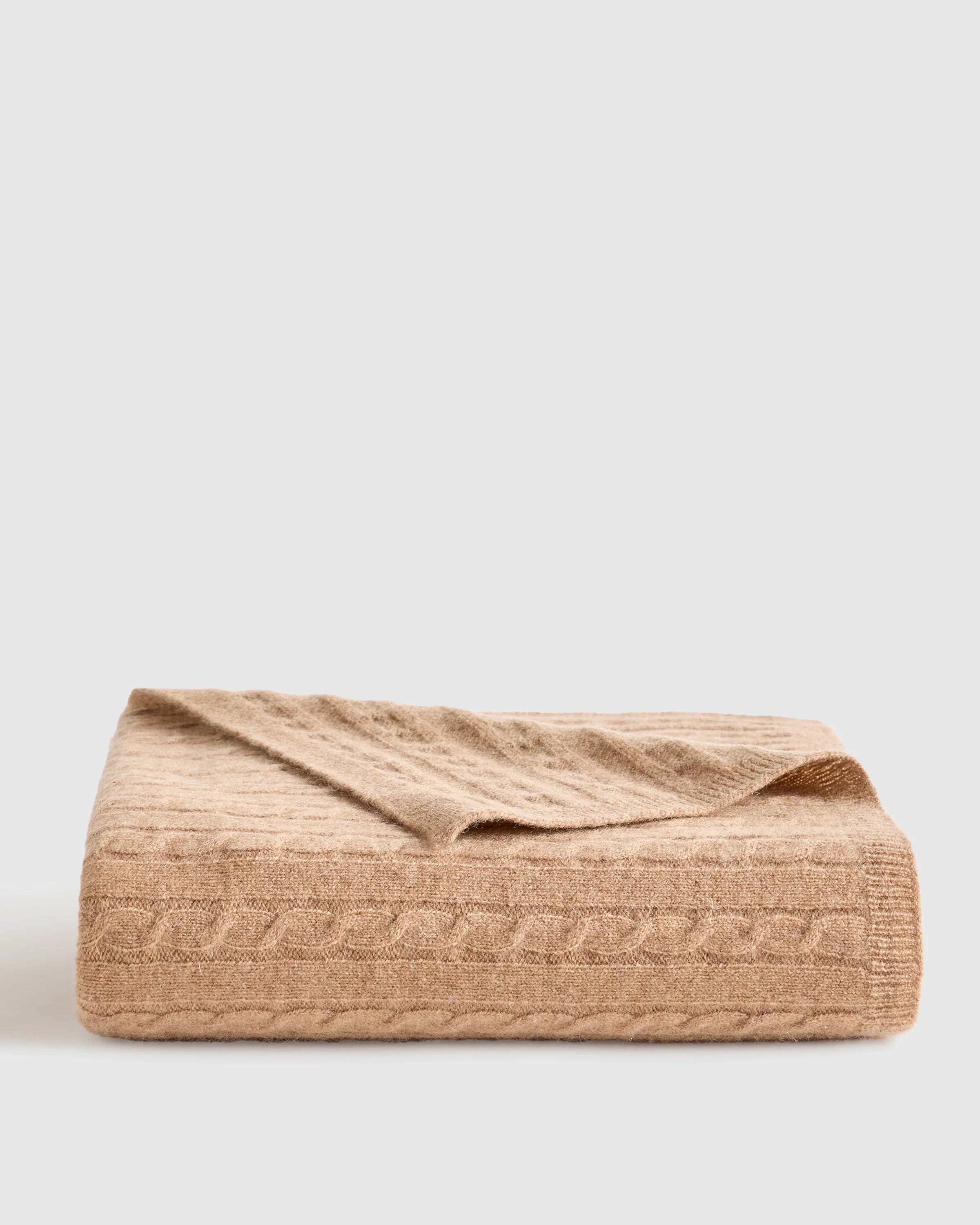 Mongolian Cashmere Cable Knit Baby Blanket - One Size / Teak Secondary image