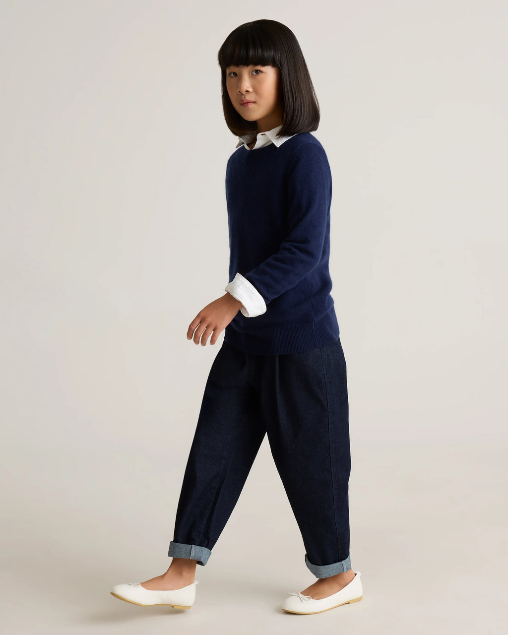 Washable Cashmere Crewneck Sweater - 6 / Heather Grey