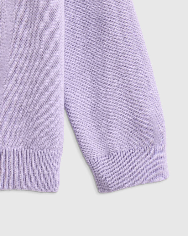100% Organic Cotton Crewneck Cardigan - 0-3M / Ivory