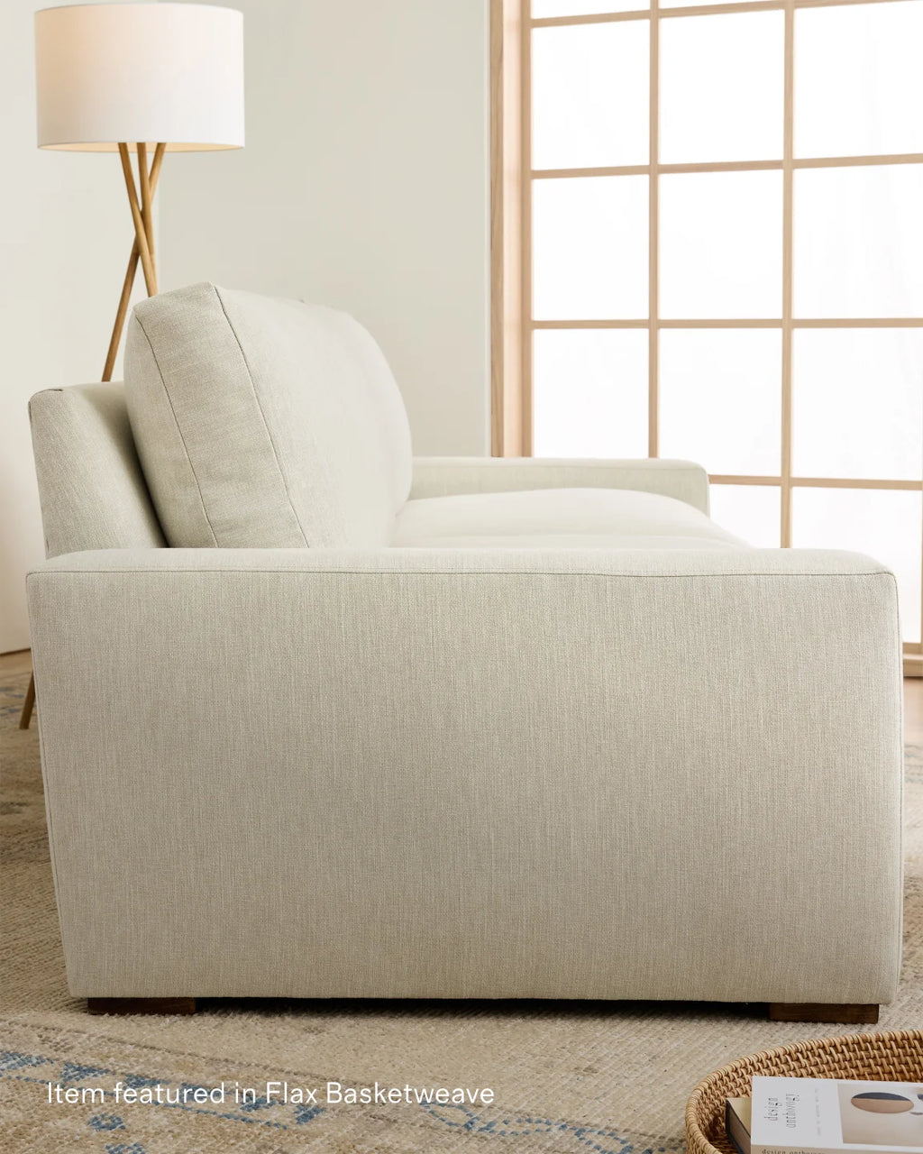 Stillman L Sectional in Performance Basketweave - 116x116 / Flax