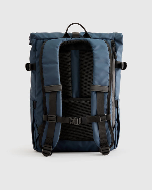 Weather Proof Roll-Top Backpack - One Size / Navy