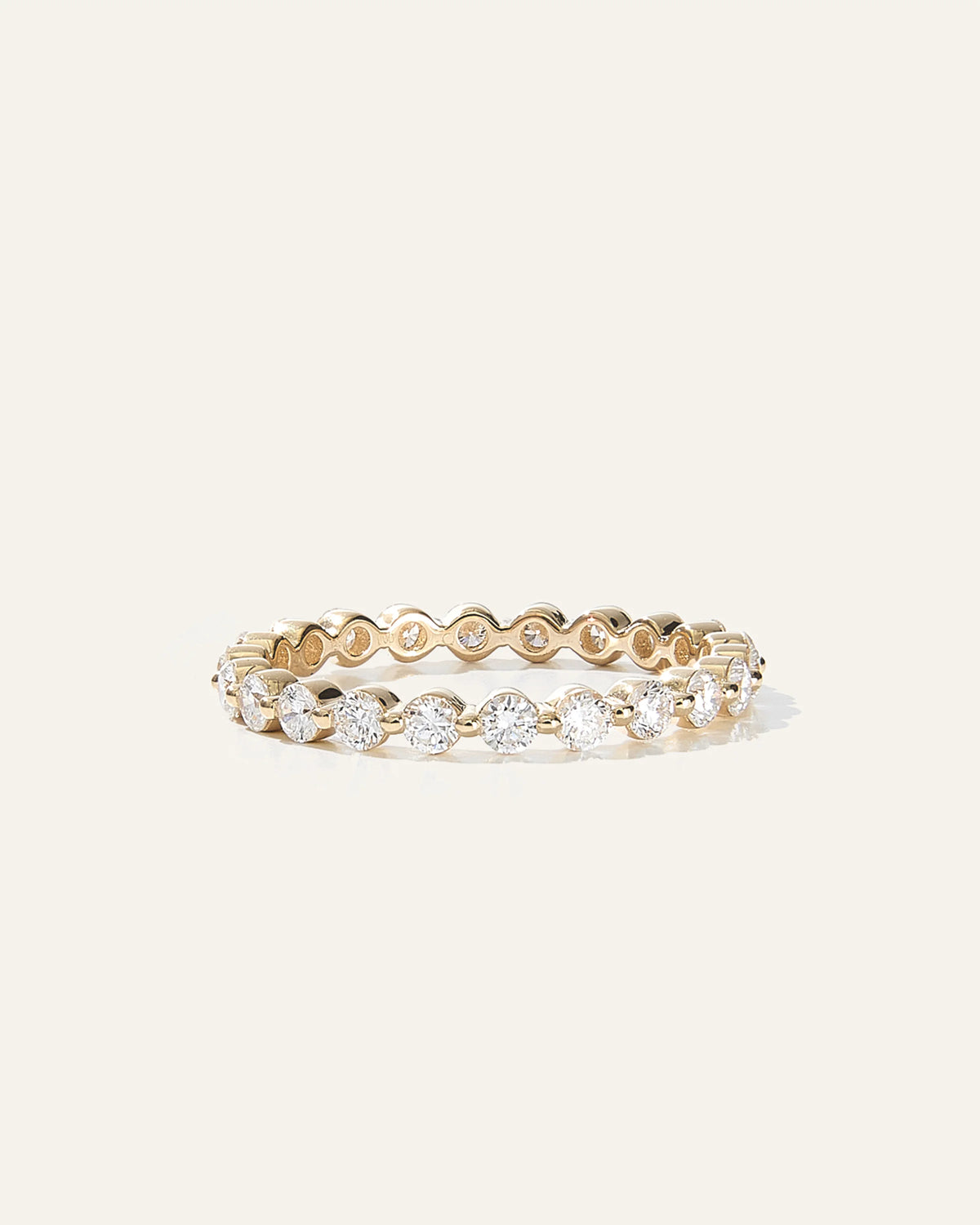 Lab Grown Diamond Single Shared Prong Eternity Band - 5 / Yellow Gold Main image