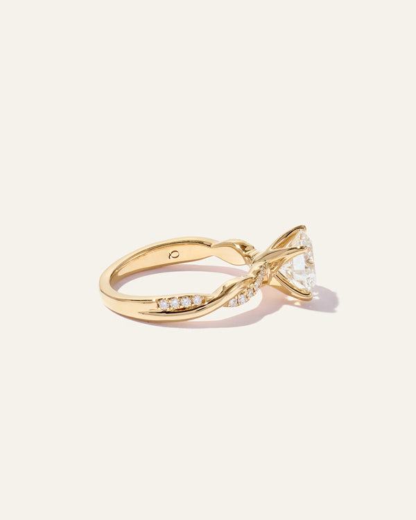 Lab Grown Diamond Round Twisted Engagement Ring - 2ct - 4 / Yellow Gold