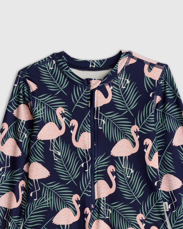 Long Sleeve Zip-Up Swimsuit - 6 / Happy Floral