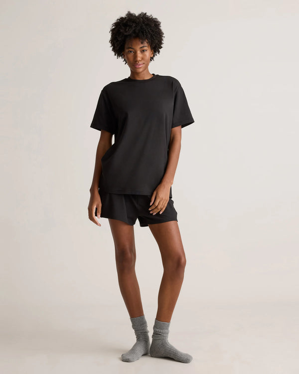 Dream Lounge Oversized Short Sleeve Pajama Set - XS / Bold Black