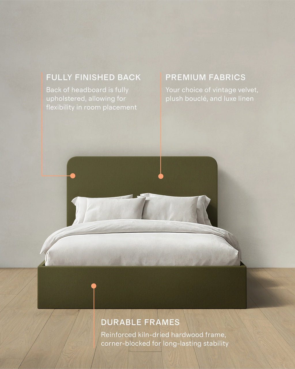 100% Linen Curved Bed - Full / Canvas