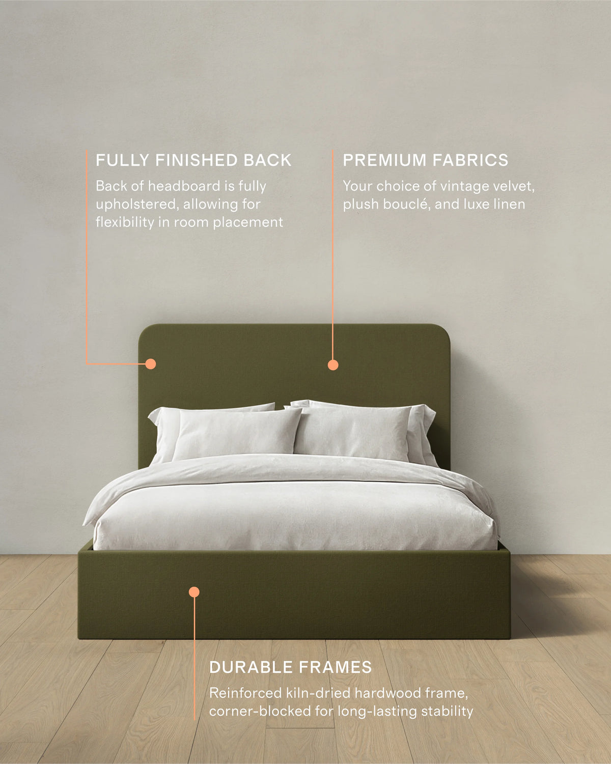 100% Linen Curved Bed - Full / Canvas