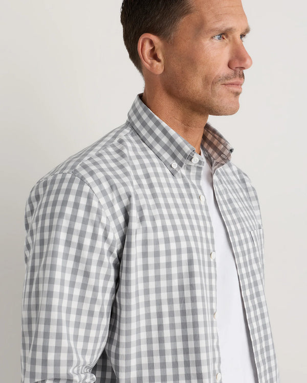 Organic Cotton Stretch Poplin Shirt - S / Grey Gingham