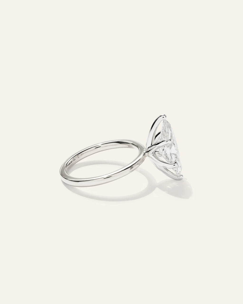 Lab Grown Diamond Marquise Comfort Fit Engagement Ring - 3ct - 4 / Yellow Gold