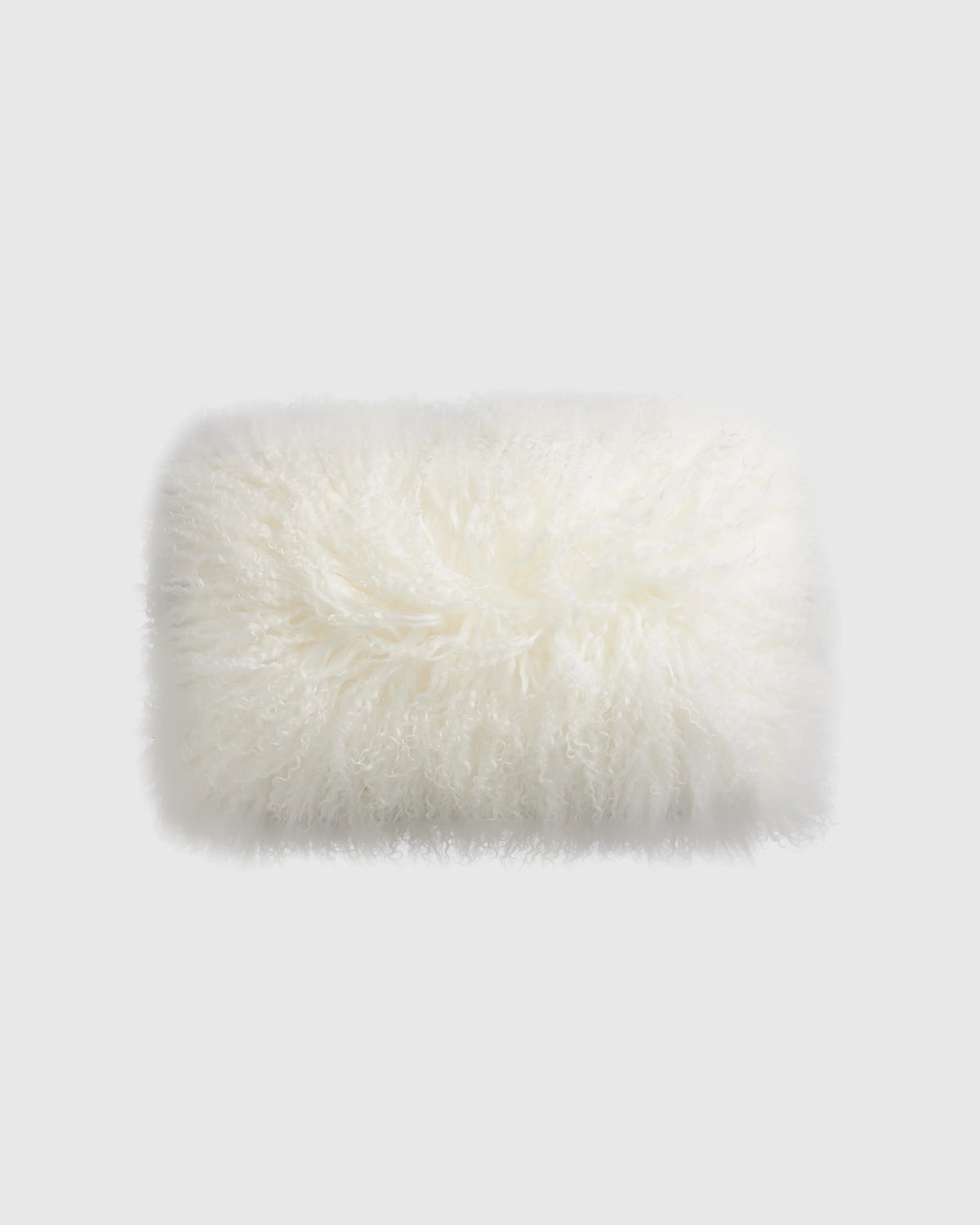 Luxe Mongolian Lamb Lumbar Pillow Cover - 12x20 / Ivory Main image