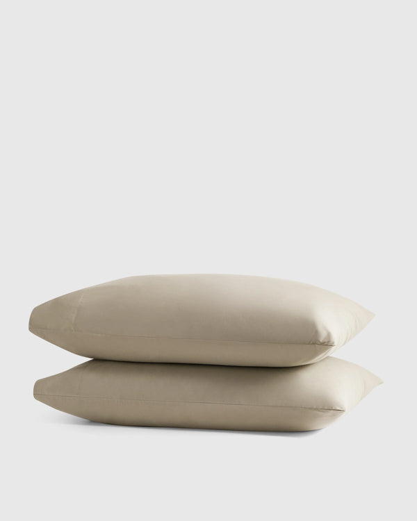 Organic Crisp Percale Pillowcase Set - Standard / White