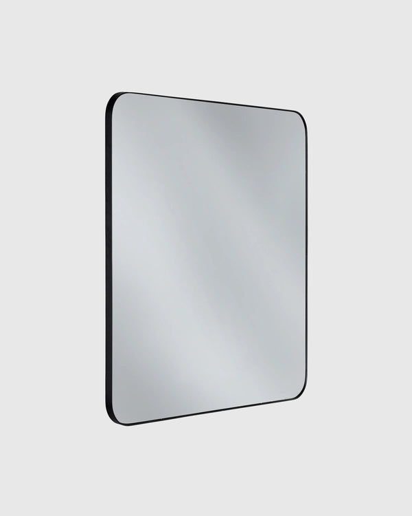 Square Metal Framed Wall Mirror - One Size / Black Metal Frame