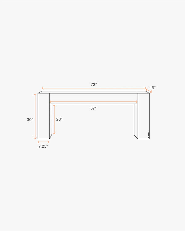 Reclaimed Oak Waterfall Console Table - One Size / Weathered Oak