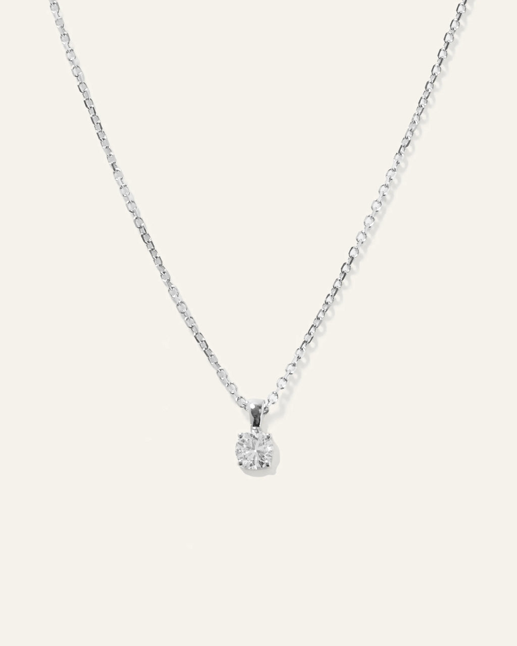 14k Gold Natural Diamond Solitaire Necklace - One Size / Yellow Gold