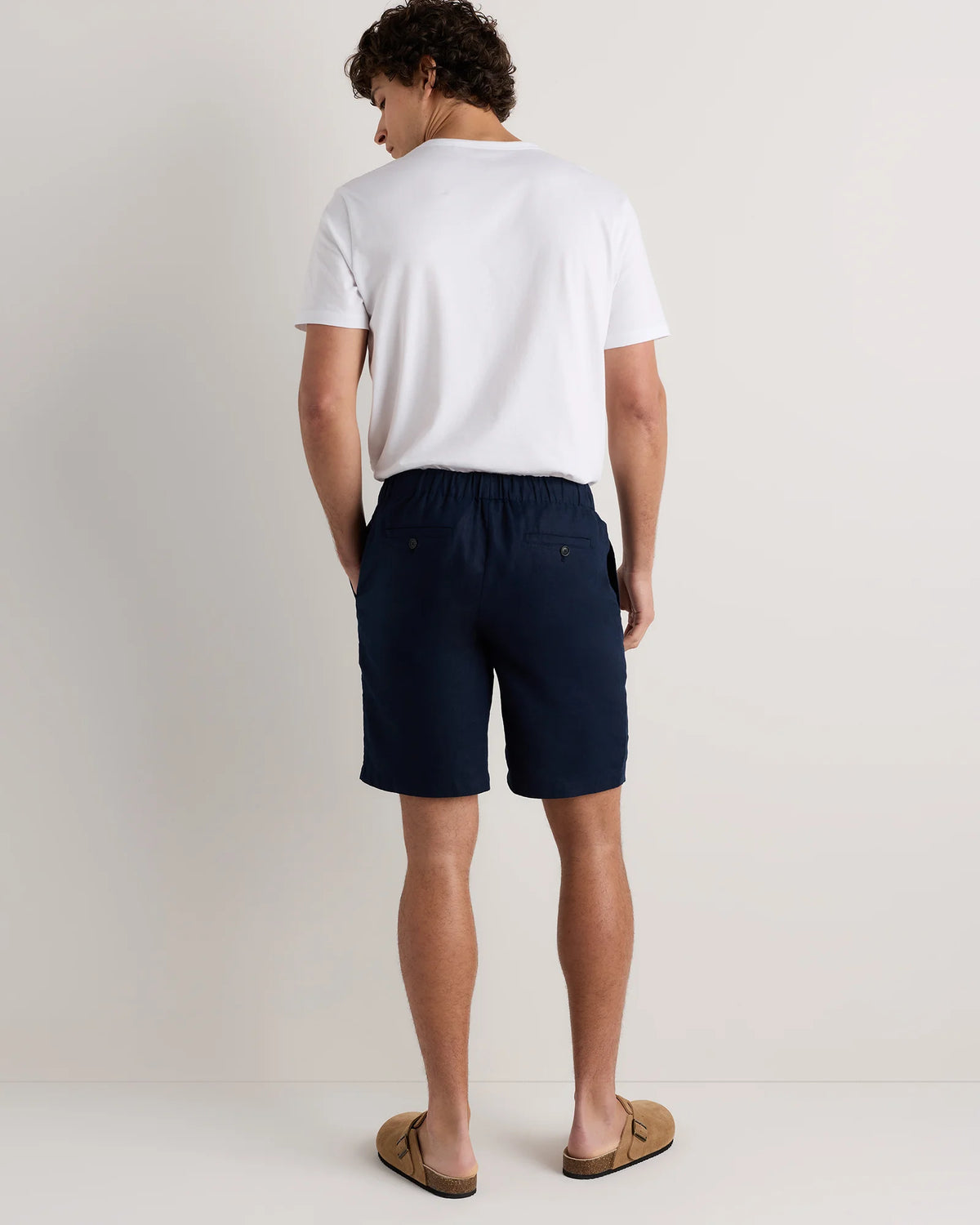100% European Linen Shorts - 9" - S / Black