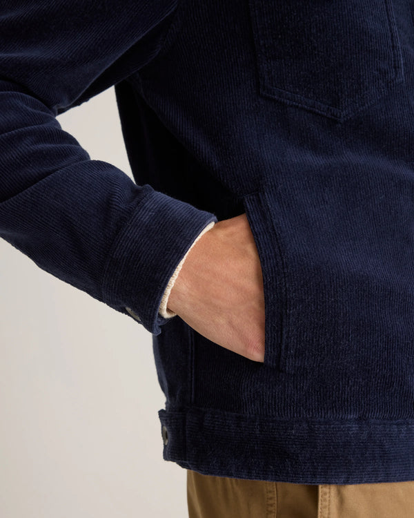 Organic Stretch Corduroy Trucker Jacket - S / Seaweed