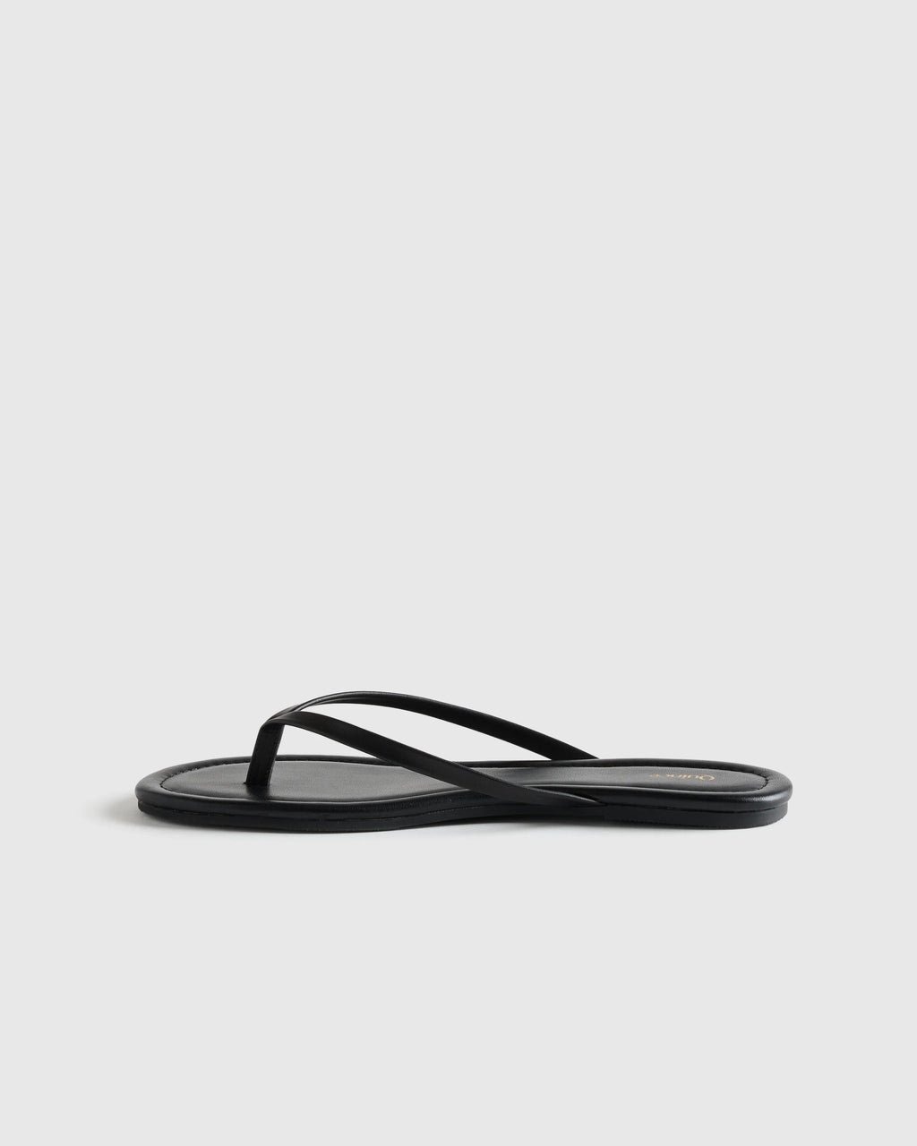 Italian Leather Flip Flops - 5 / Black