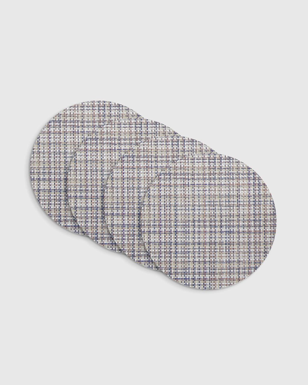 Basketweave Easy-Care Round Placemat, Set of 4 by Chilewich - One Size / Celadon
