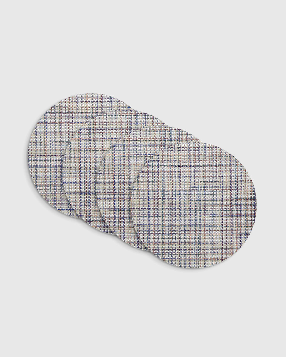 Basketweave Easy-Care Round Placemat, Set of 4 by Chilewich - One Size / Celadon