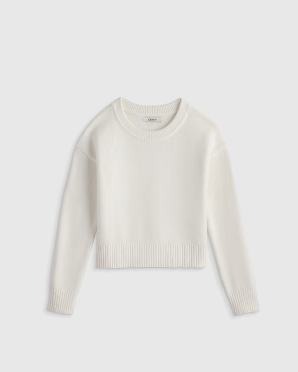 100% Organic Cotton Crewneck Sweater - 2T / Navy/White