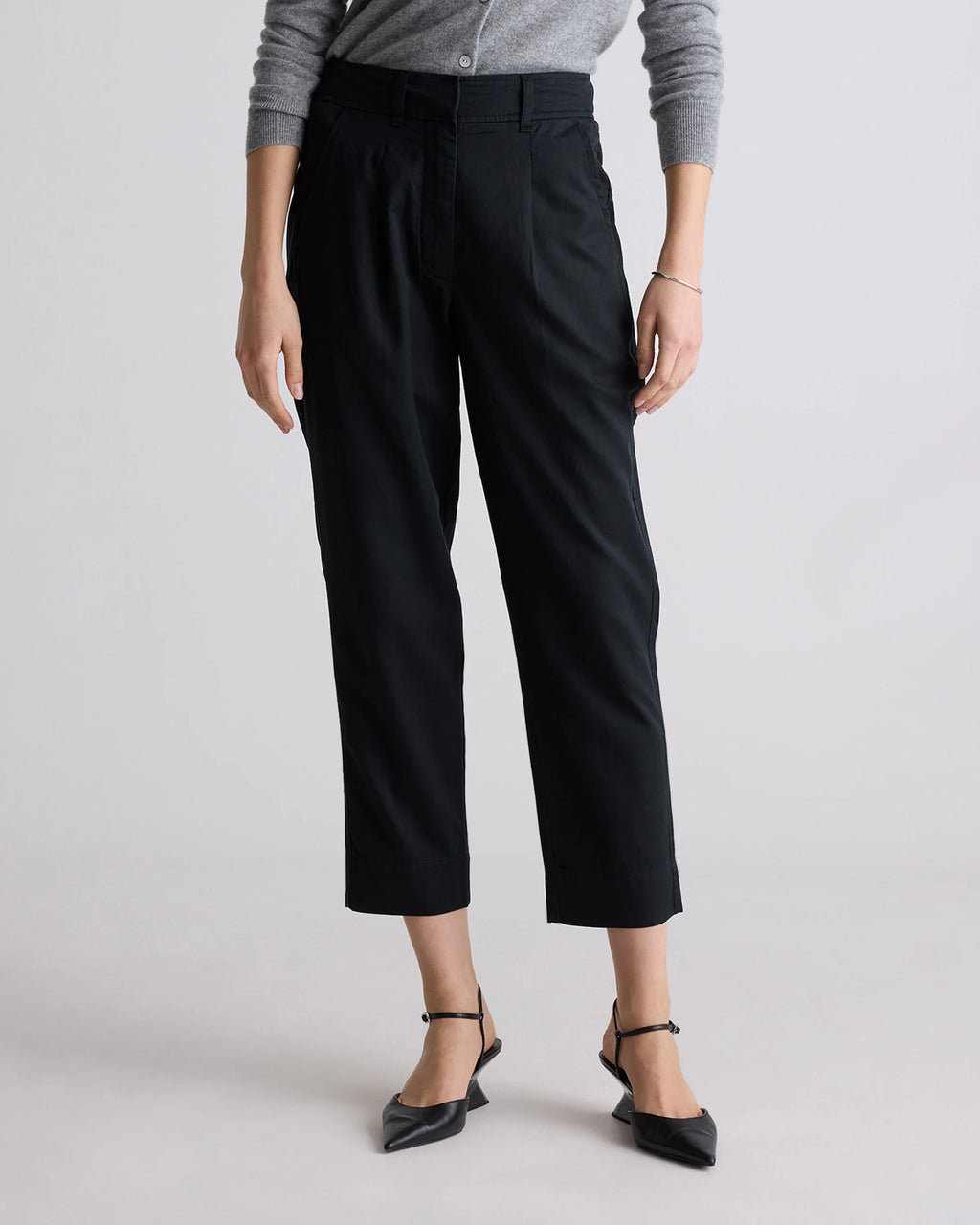 Drapey Twill Tapered Trouser - 0 / True Black