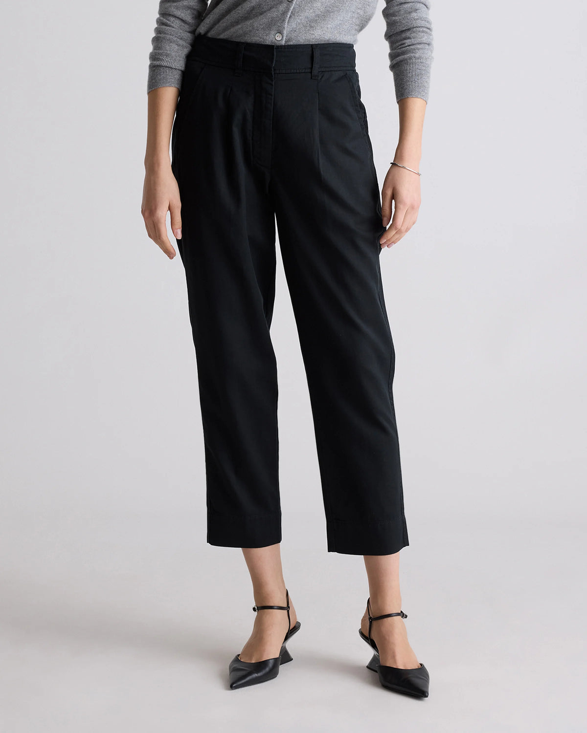 Drapey Twill Tapered Trouser - 0 / True Black Main image