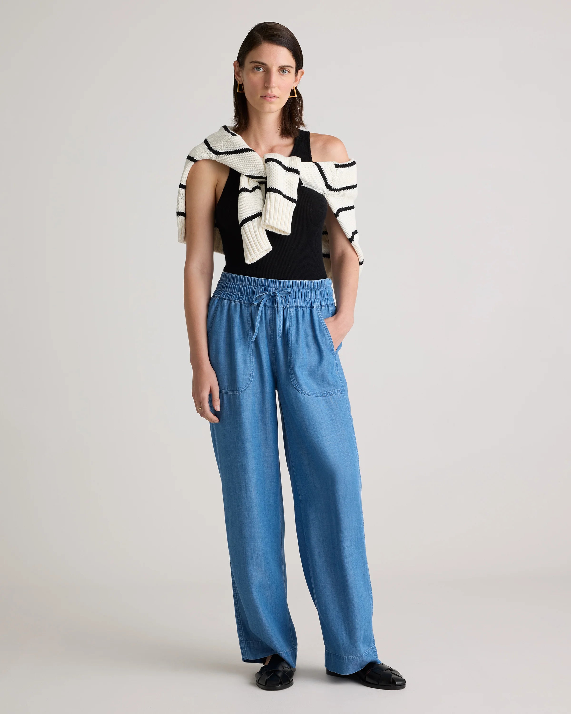 Pull-On Tencel Chambray Pants - XS / Medium Indigo Secondary image
