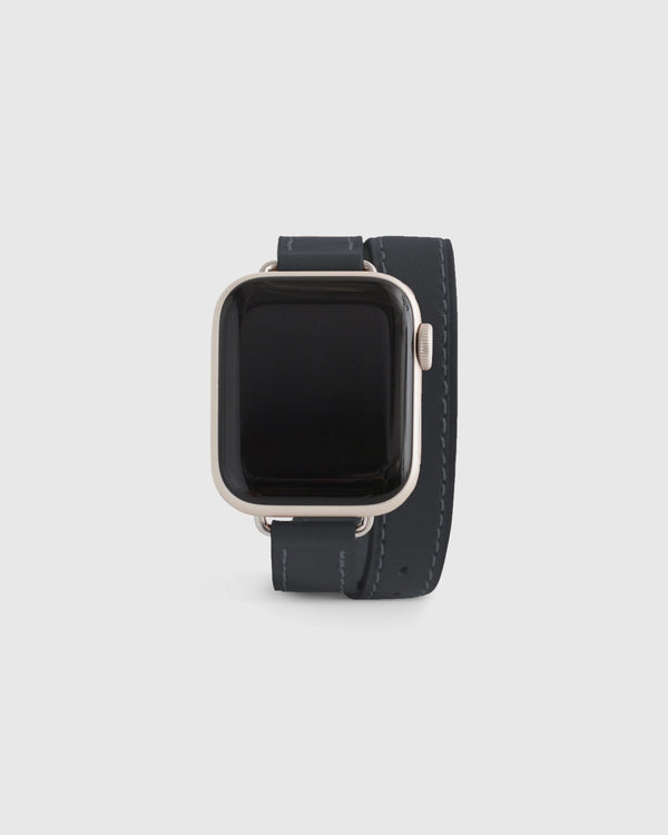 Leather Double Wrap Smartwatch Band - 38mm - 42mm / Dark Green