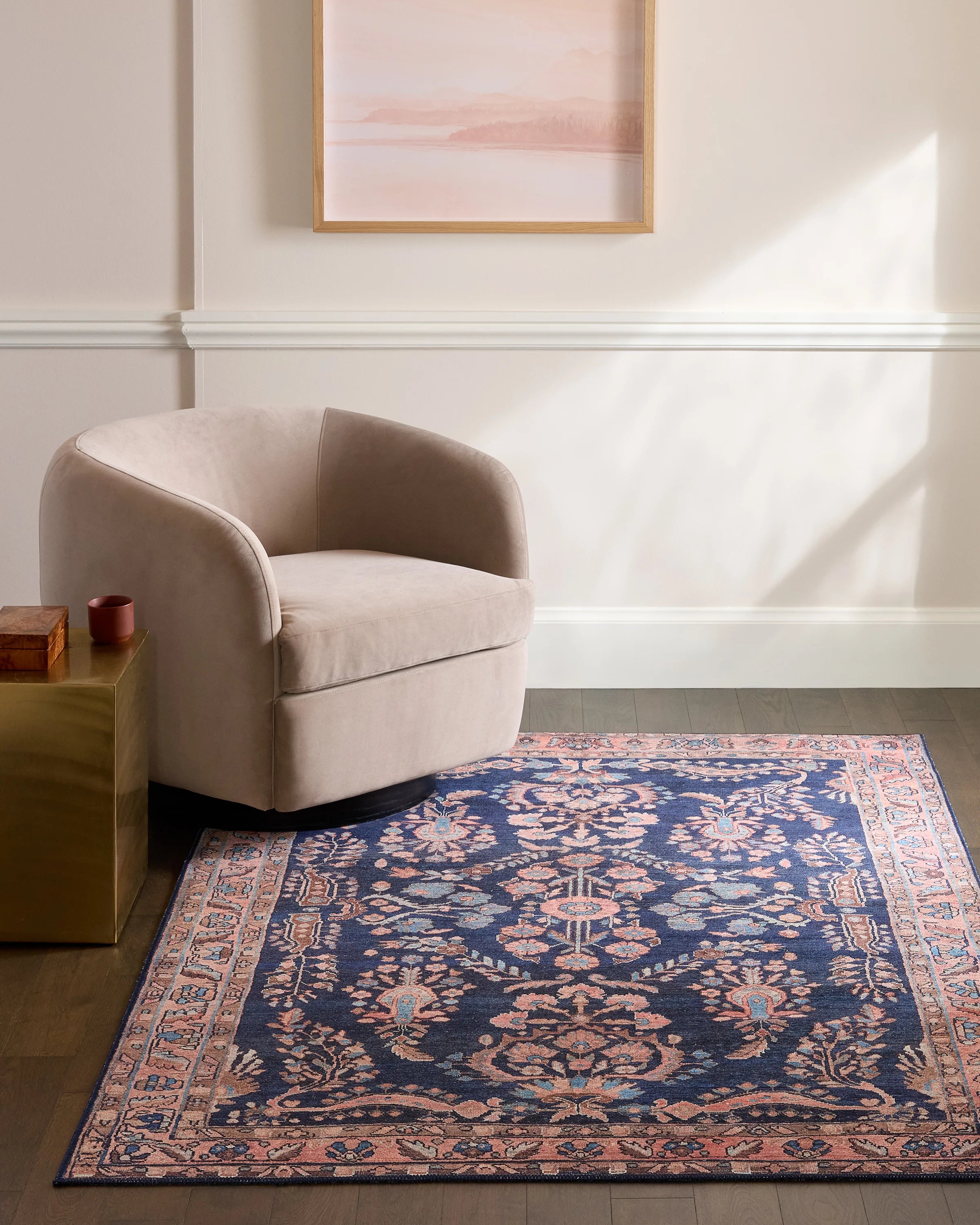 Rosalie Washable Rug - 3'9" x 5'6" / Navy Secondary image