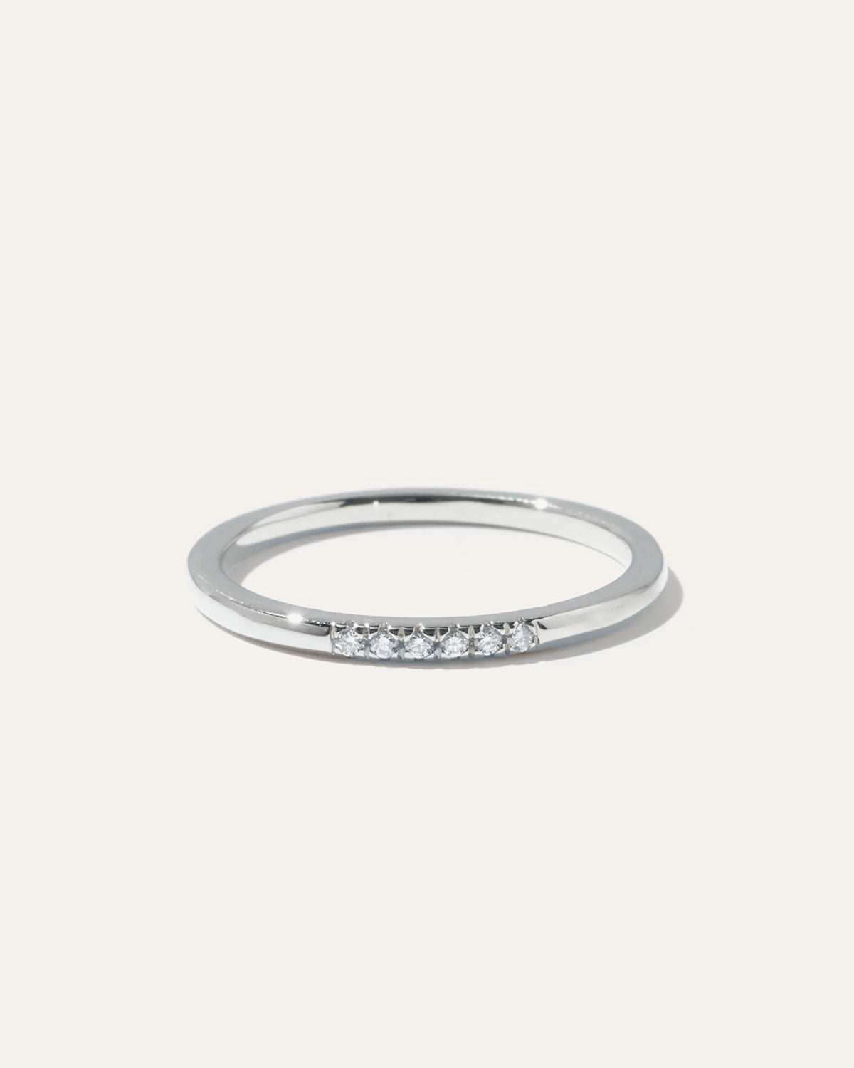 14K Gold Diamond Line Ring - 4 / White Gold Main image