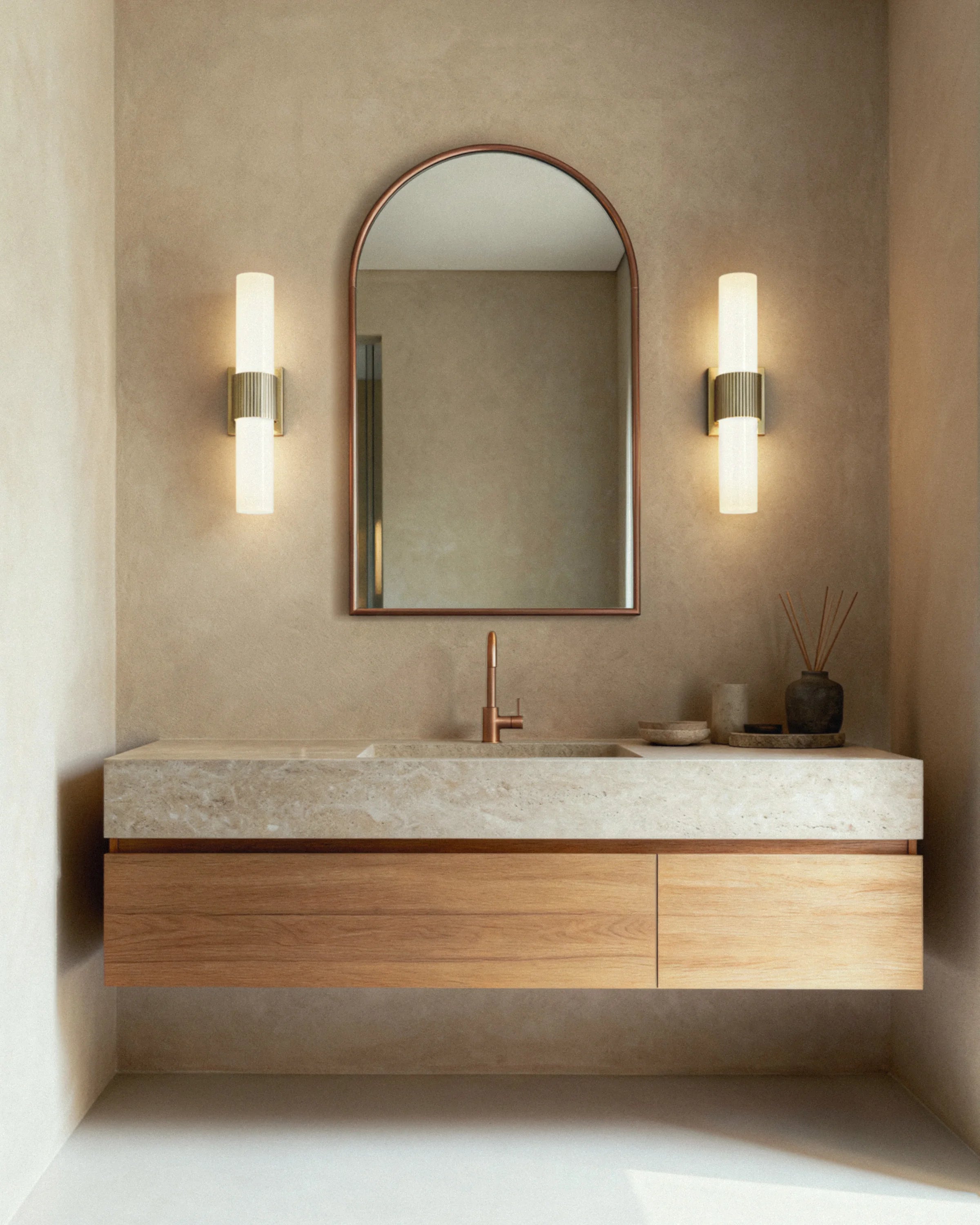 Classic Glass Vanity Sconce - One Size / Brass Secondary image
