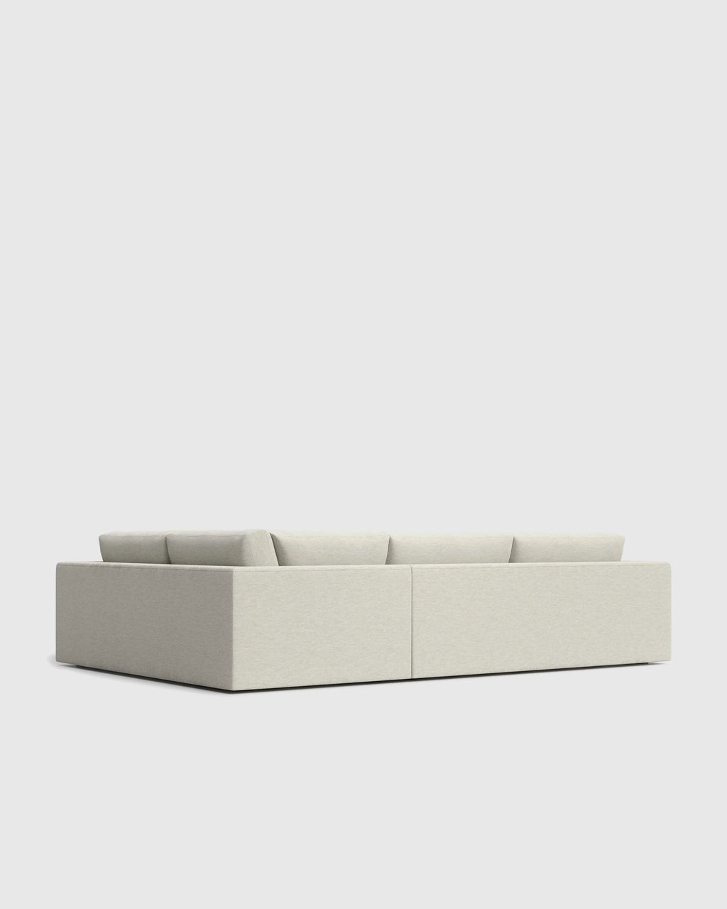 Sierra Curved Arm L Sectional in Performance Basketweave - Right Arm / Fog