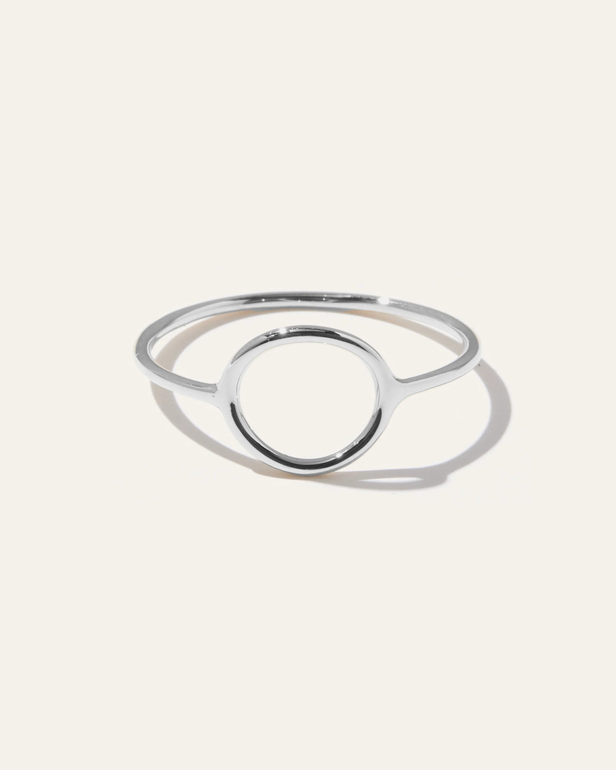 14K Gold Circle Ring - 4 / White Gold Main image
