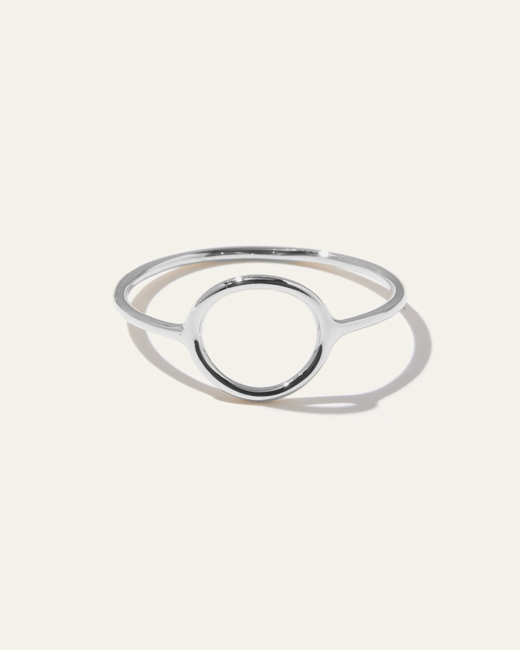 14K Gold Circle Ring - 4 / White Gold