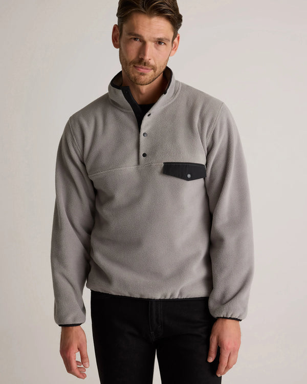 Polar Fleece Snap Pullover - S / Bold Black