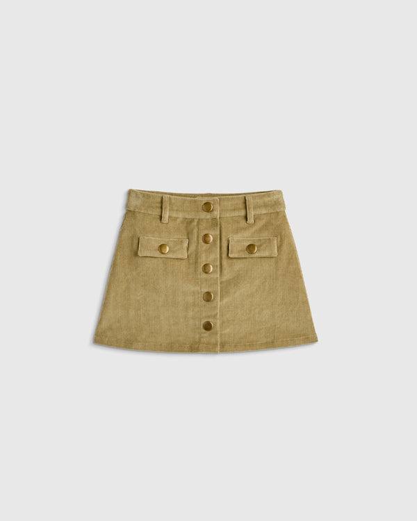 Organic Cotton Stretch Corduroy Skirt - 4T / Dried Herb