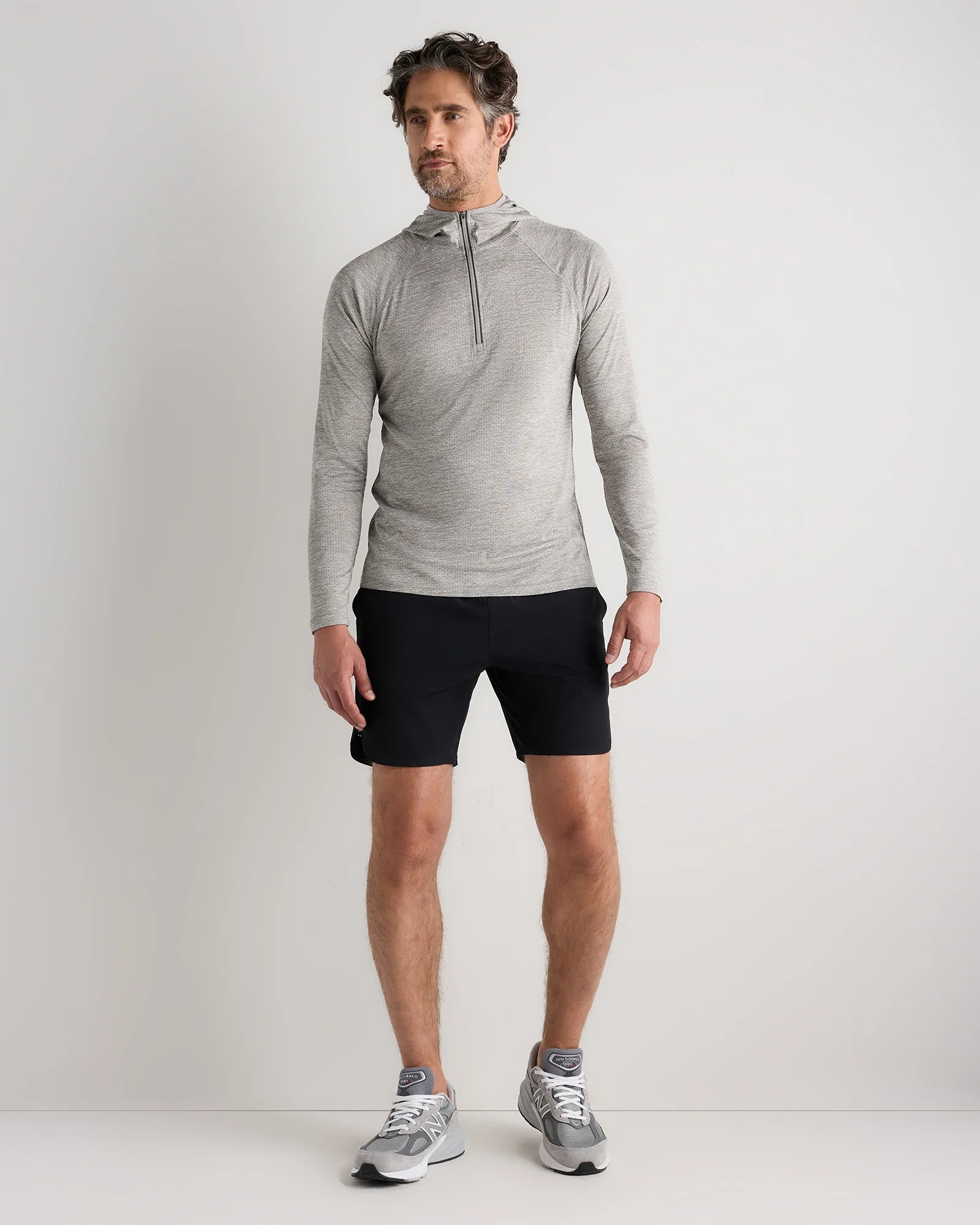 Mesh Performance Training Quarter Zip Hoodie - S / Heather Grey Secondary image