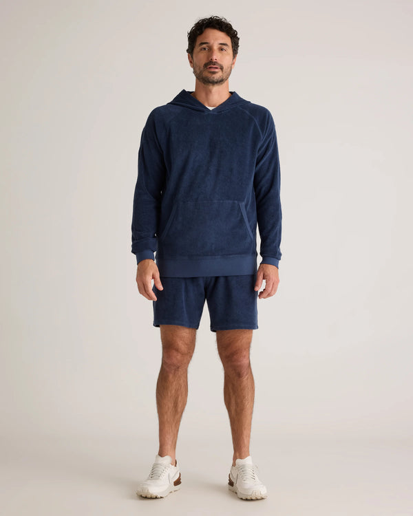 100% Organic Cotton Terry Towel Pullover Hoodie - S / Deep Navy