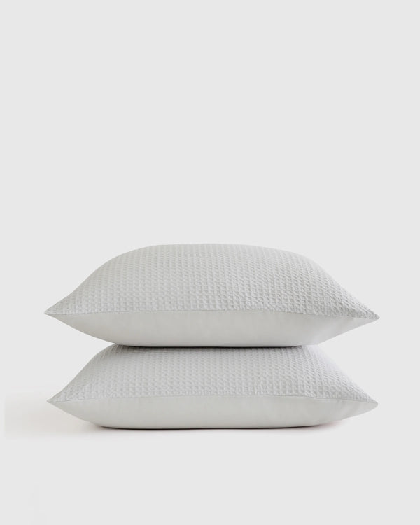 Organic Luxe Honeycomb Sham Set - Standard / Mineral