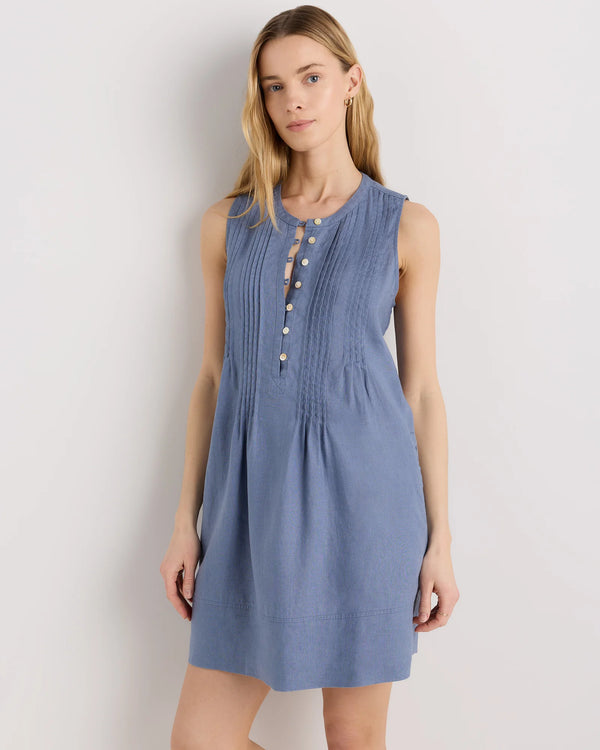 100% European Linen Sleeveless Swing Dress - XS / Classic Mini Gingham