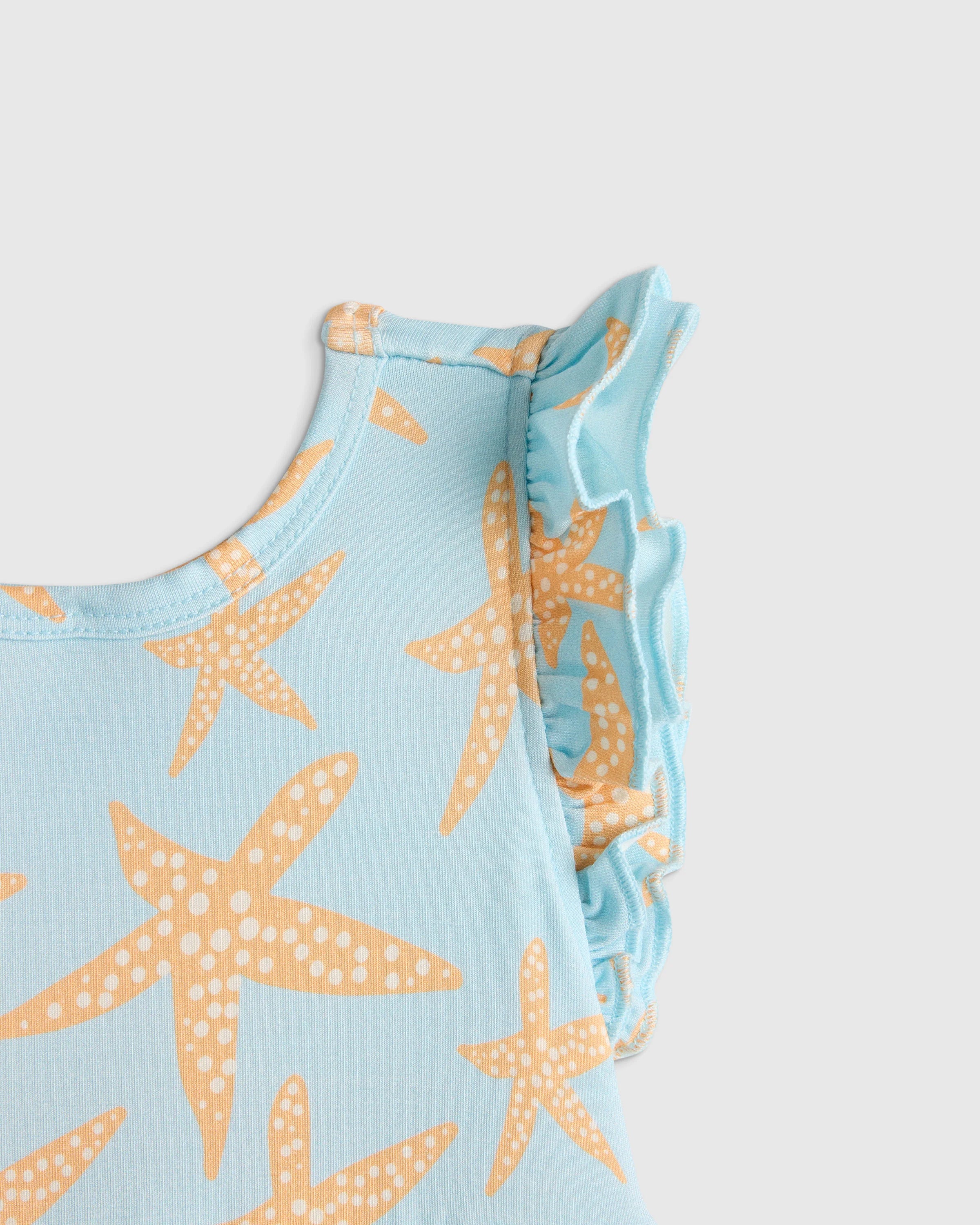 Bamboo Short Sleeve Flutter Twirl Dress - 12-18M / Starfish Pool Secondary image